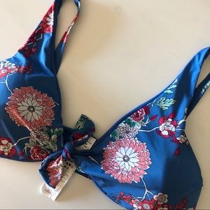 BLUE FLORAL BIKINI TOP